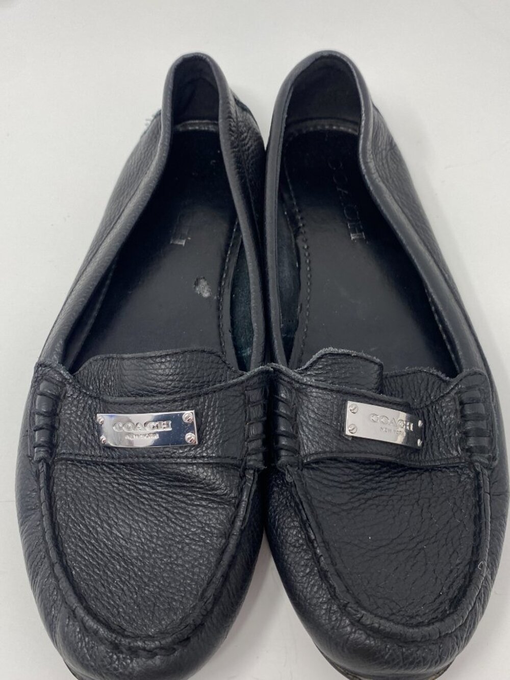 Coach Fredrica Loafers Womens 8.5 B Black Pebbled Leather Driving Flats A5175 - Picture 3 of 11
